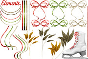 Christmas Robins watercolors, a Seasonal Illustration by Happy Sloth Graphics (Thumbnail 4 of 19)