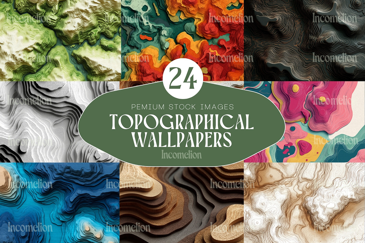 24 Abstract Topographical Wallpapers, a Wallpaper Graphic by Incomelion (Photo 1 of 9)
