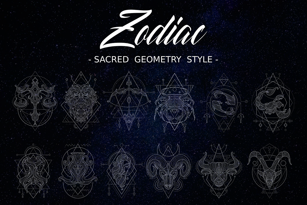 Zodiac Sacred Geometry Style, an Illustration by azhartz (Photo 1 of 5)