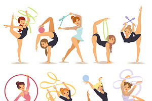 Gymnast girl vector illustration, a Healthcare Illustration by Vectorstockersland