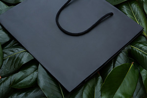 black matte paper bag closeup