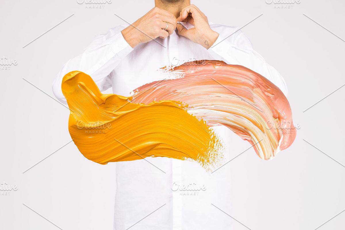 Paint Strokes - Orange Cream, a Graphic by AestheticDomain (Photo 5 of 6)