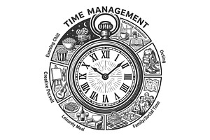 Time Management Concept Clock, a Finance Illustration by AlexArt