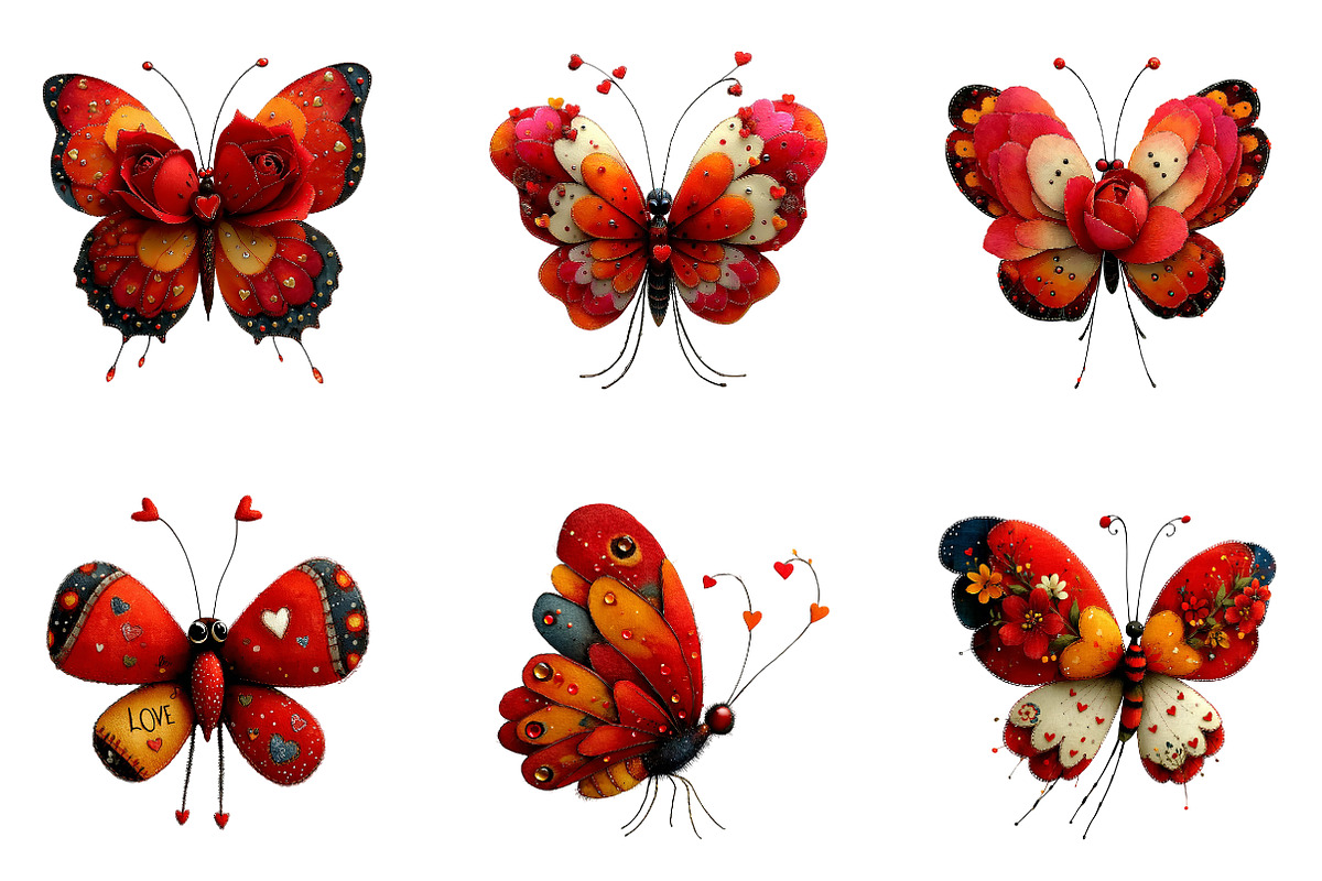 watercolour valentines-day butterfly, an Illustration by CreationArt (Photo 6 of 7)