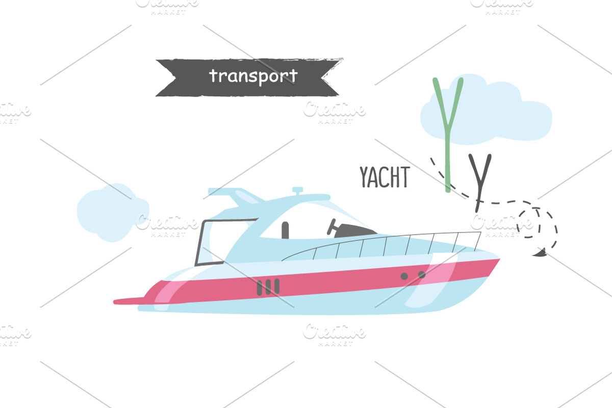 Vector A-Z transport alphabet, an Education Illustration by narinadraban (Photo 18 of 22)
