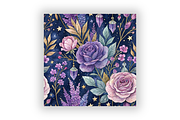 Cute Purple Flowers Pattern Bundle, a Pattern Graphic by FloridPrintables (Thumbnail 6 of 9)