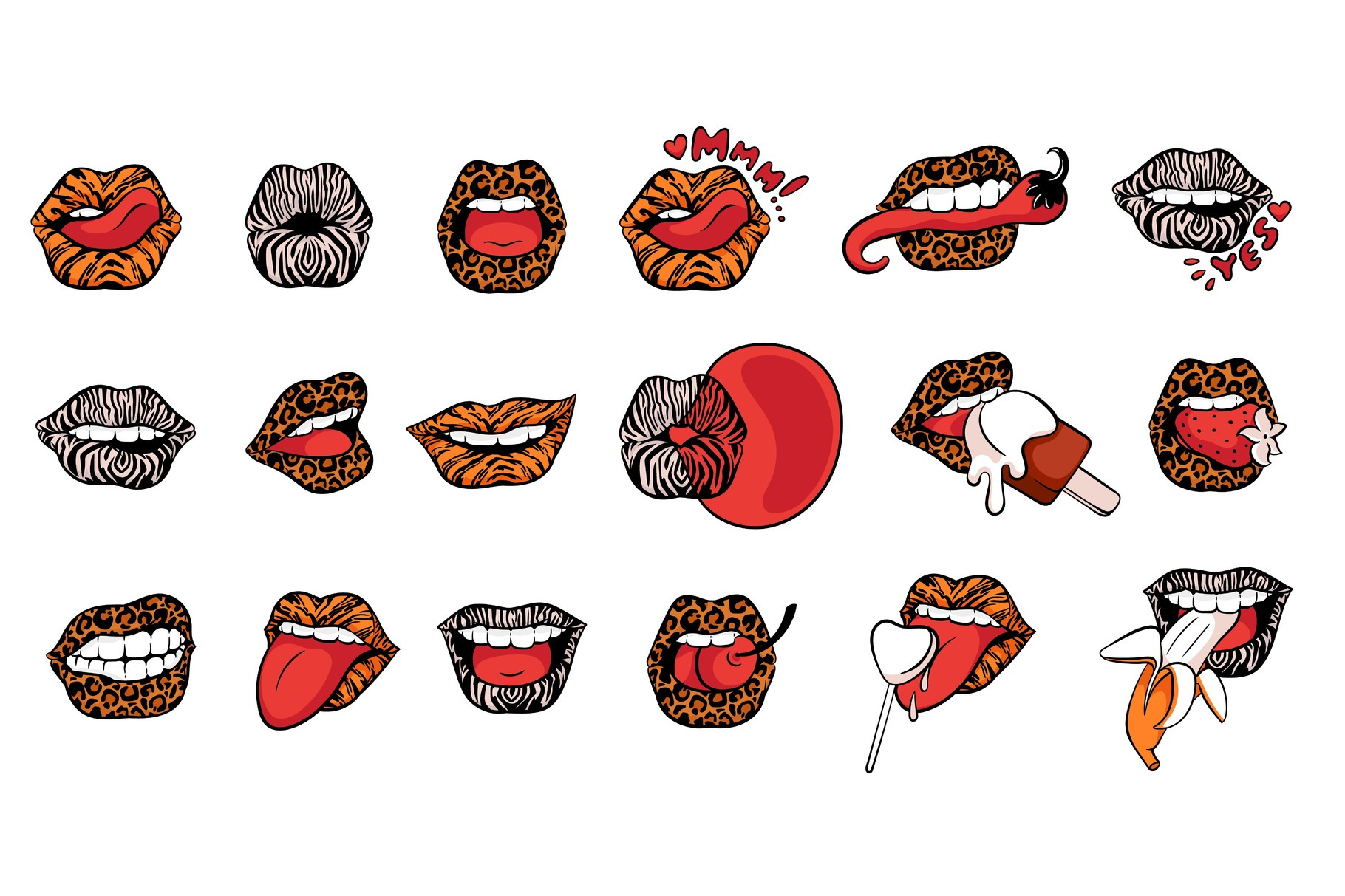 Sketch Fashion Icons Or Stickers Of by Sabelskaya  Creative Market