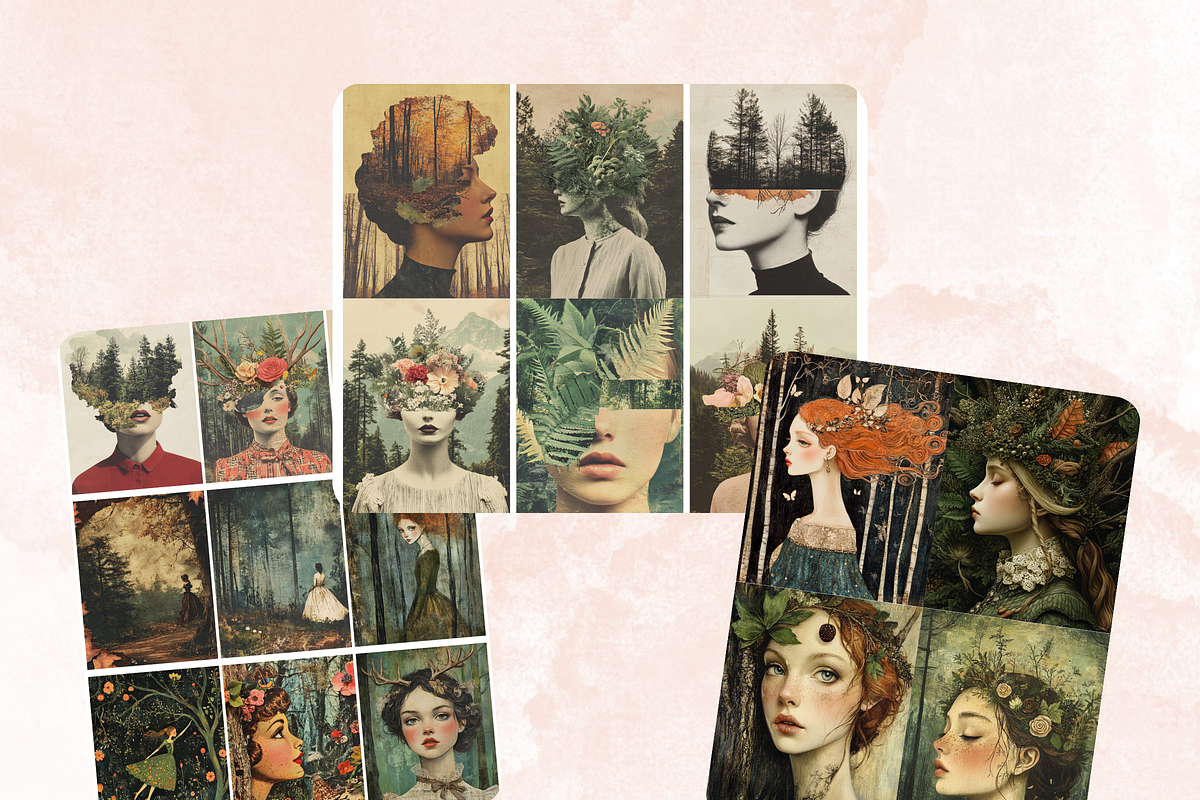 Whimsy Forest Dreams Collage Paper, a Background Graphic by GiraffeCreative (Photo 5 of 9)