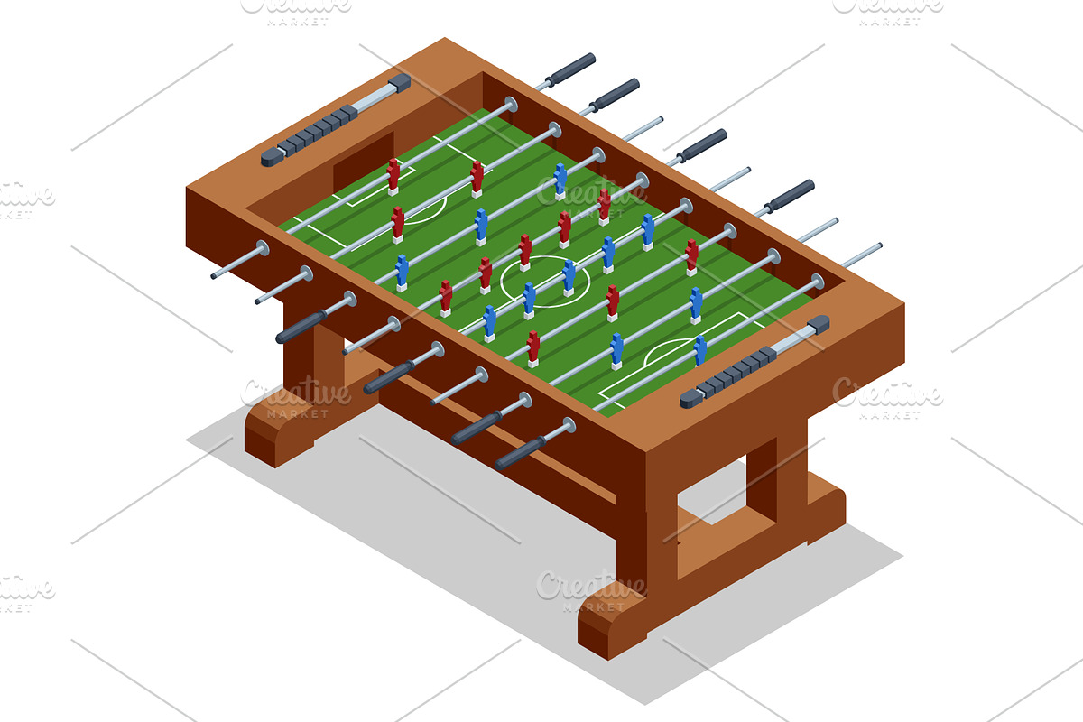Isometric classic wooden foosball, a Sport Illustration by Golden Sikorka
