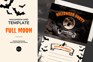 Halloween GREETING CARD template, a Card Template by The Little Lily Studio
