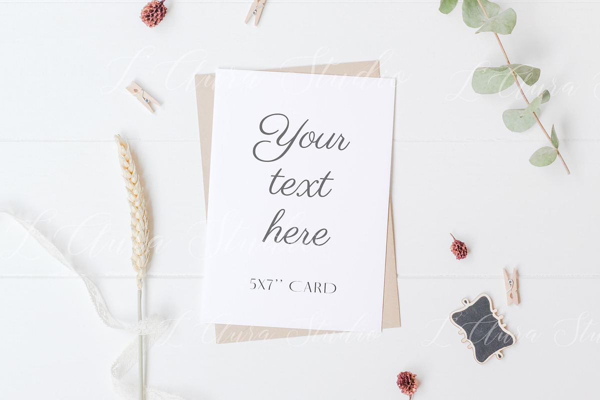Invitation card mockup - psd bundle, a Print Template by L'Aura Studio (Photo 6 of 6)