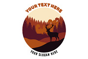Deer Silhouette and Autumn Scenery, a Decorative Illustration by nandinigraphics (Thumbnail 2 of 3)