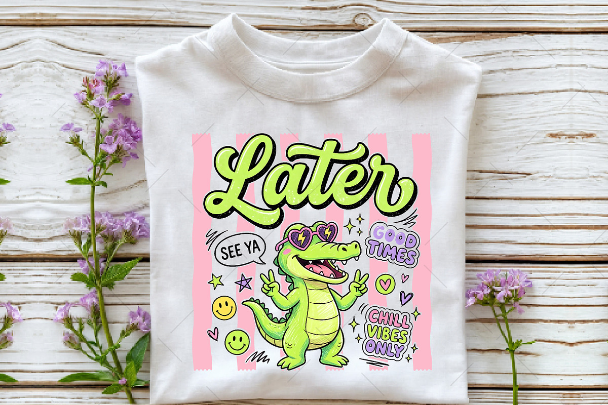 Cute Alligator Chill Vibes PNG, a Technology Illustration by OK Design (Photo 2 of 5)