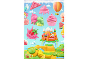 Sweet castle lollipop holiday poster, a Decorative Illustration by Allevinatis Studio (Thumbnail 4 of 6)