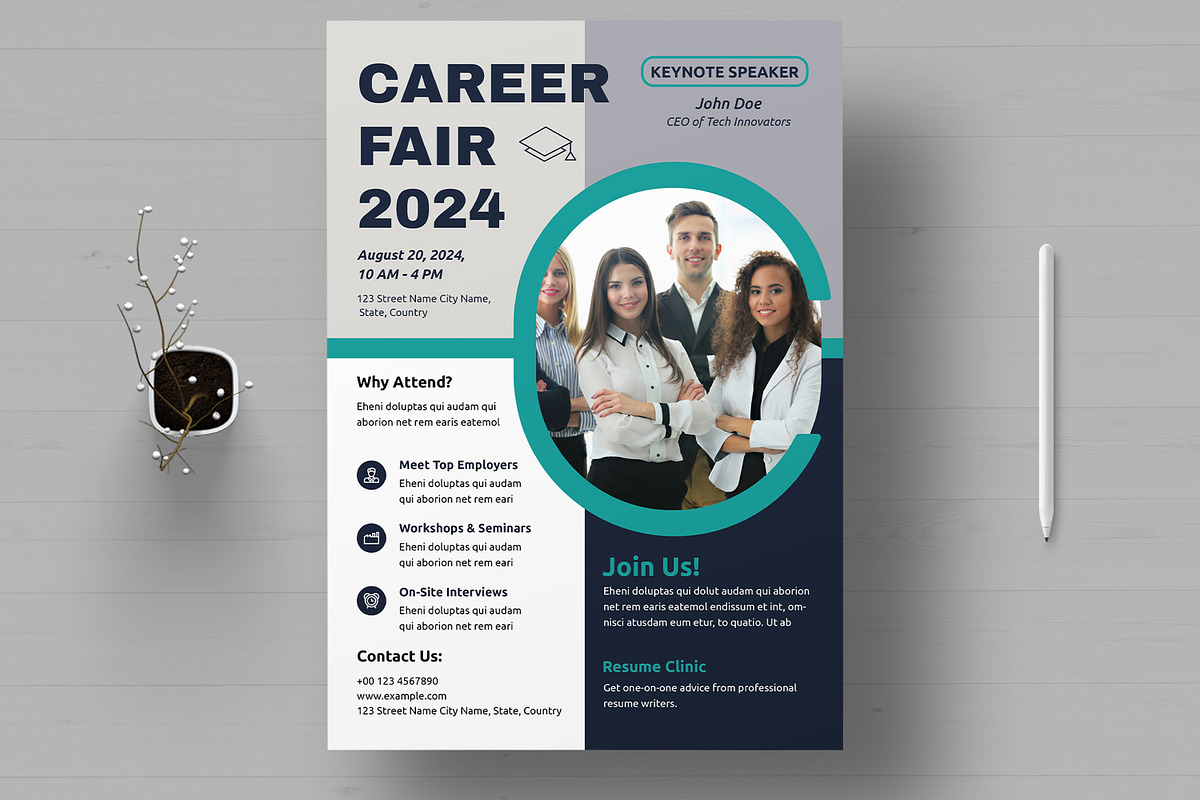 Career Fair Template, a Flyer Template by MightyDesign (Photo 1 of 8)