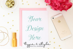 Styled Card Mock Up | Stock Photo