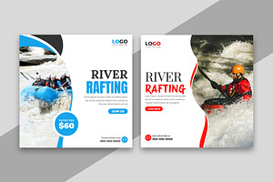 Rafting Social Media Post Banner, a Social Media Template by Designgrove