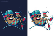 Summer monster set, an Illustration by YuliaBiser (Thumbnail 4 of 9)
