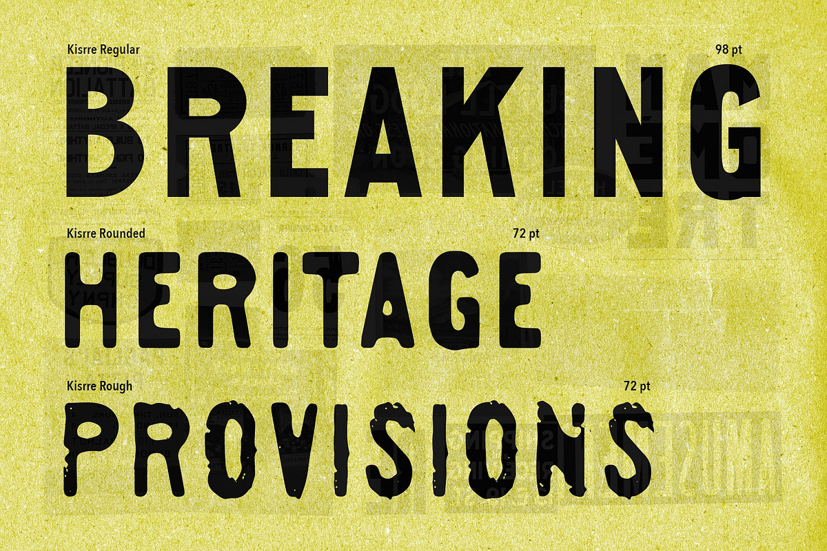 Kisrre Typeface, a Sans Serif Font by Megflags (Photo 3 of 8)