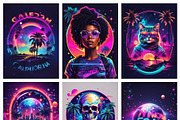 Neon Space Holographic Backgrounds, a Background Graphic by by creative paper (Thumbnail 3 of 6)