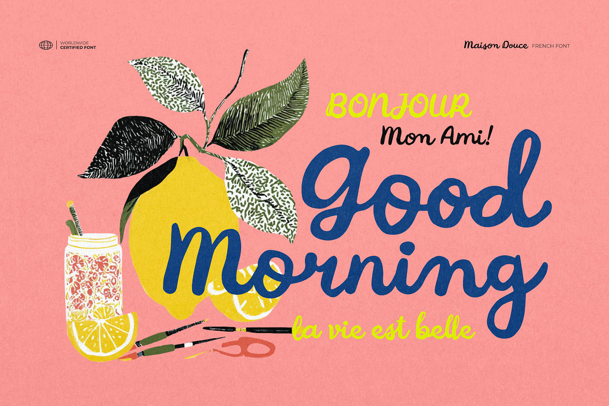 Maison Douce - French Font, a Script Font by ikiiko (Photo 3 of 7)