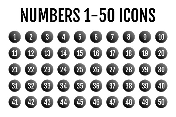 Numbers 1 50 Icons