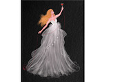Graceful woman in white gown, a Person Illustration by tranyenhanu (Thumbnail 1 of 3)