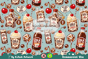 Cute Cola Cream Float Seamless