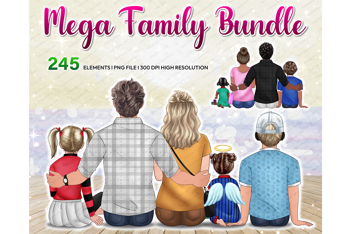 Watercolor Family, baby clipart PNG, a Person Illustration by Podcliparts (Photo 1 of 10)