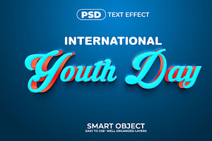 Youth Day 3d Editable Text Effect