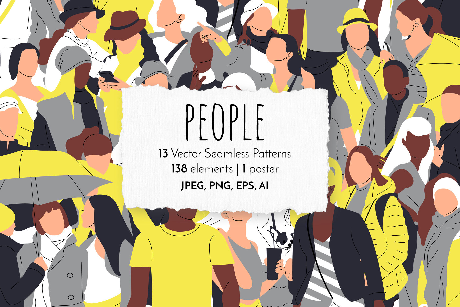 Many People Vector Illustrations, an Object Graphic by Rose Design