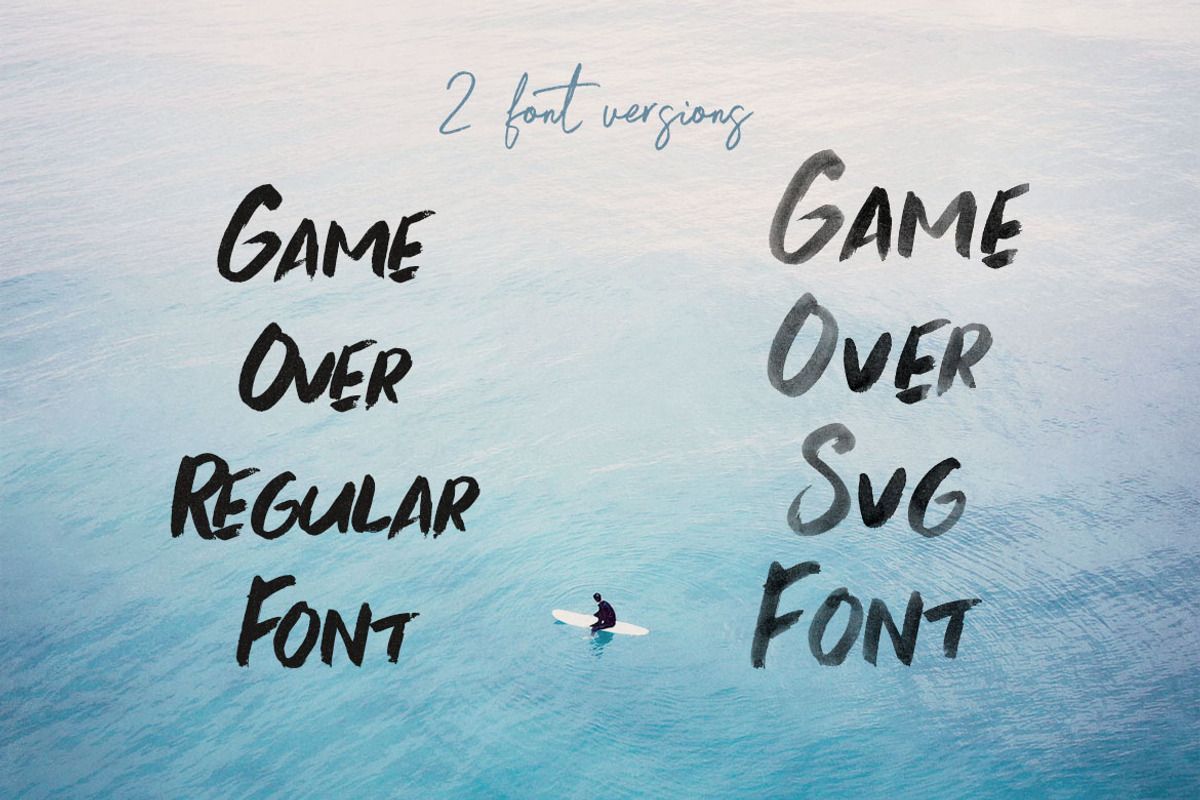 Game Over Brush & SVG Font, a Font by Cruzine (Photo 3 of 8)