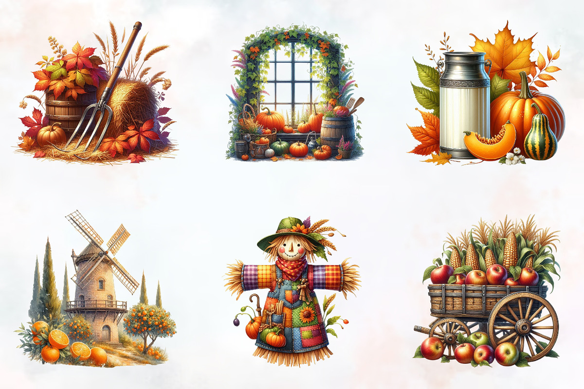 Antique Farming Autumn Sublimation, a Seasonal Illustration by RobertsArt (Photo 4 of 7)