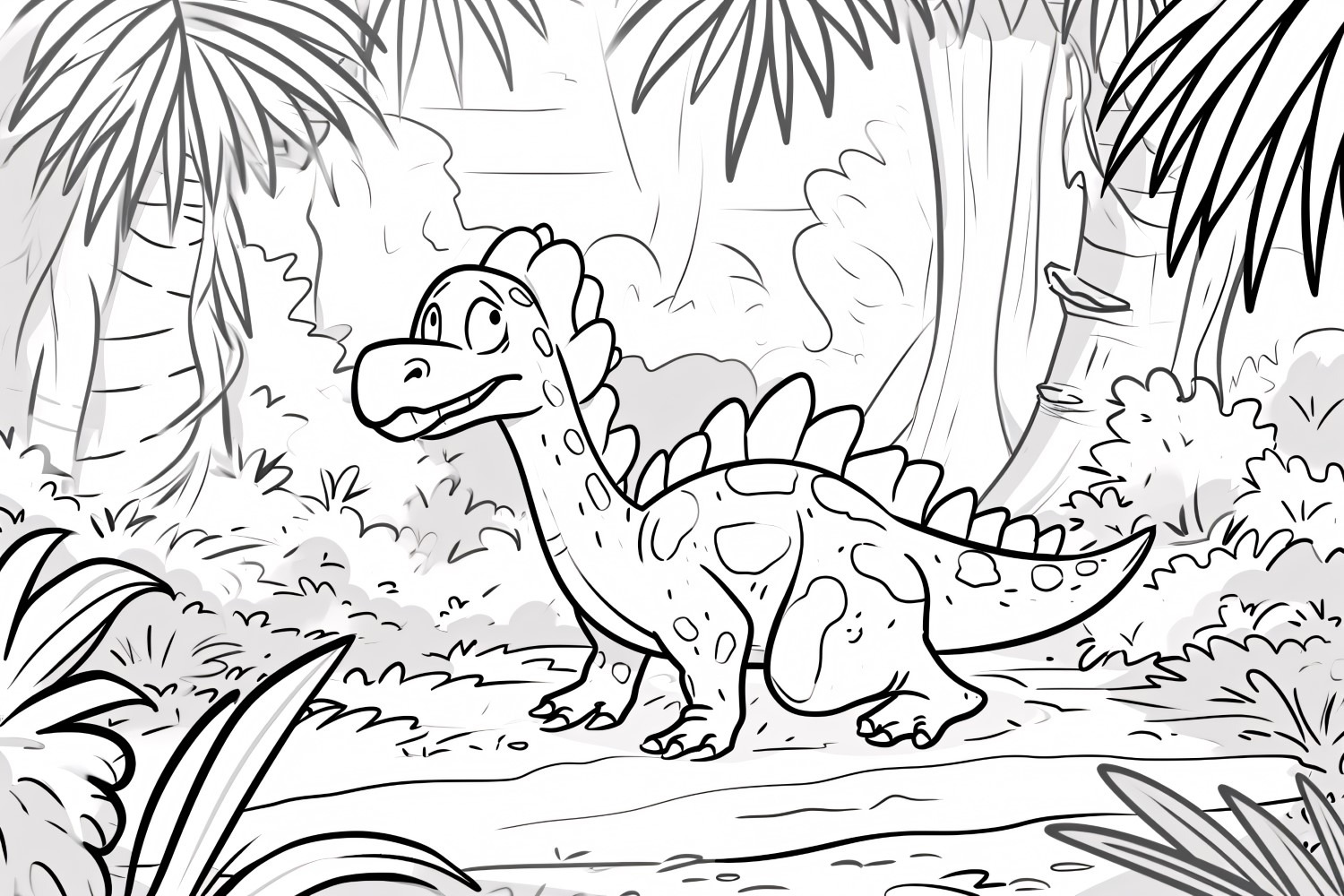 Suchomimus Dinosaur Colouring Pages, an Animal Illustration by shahsoft