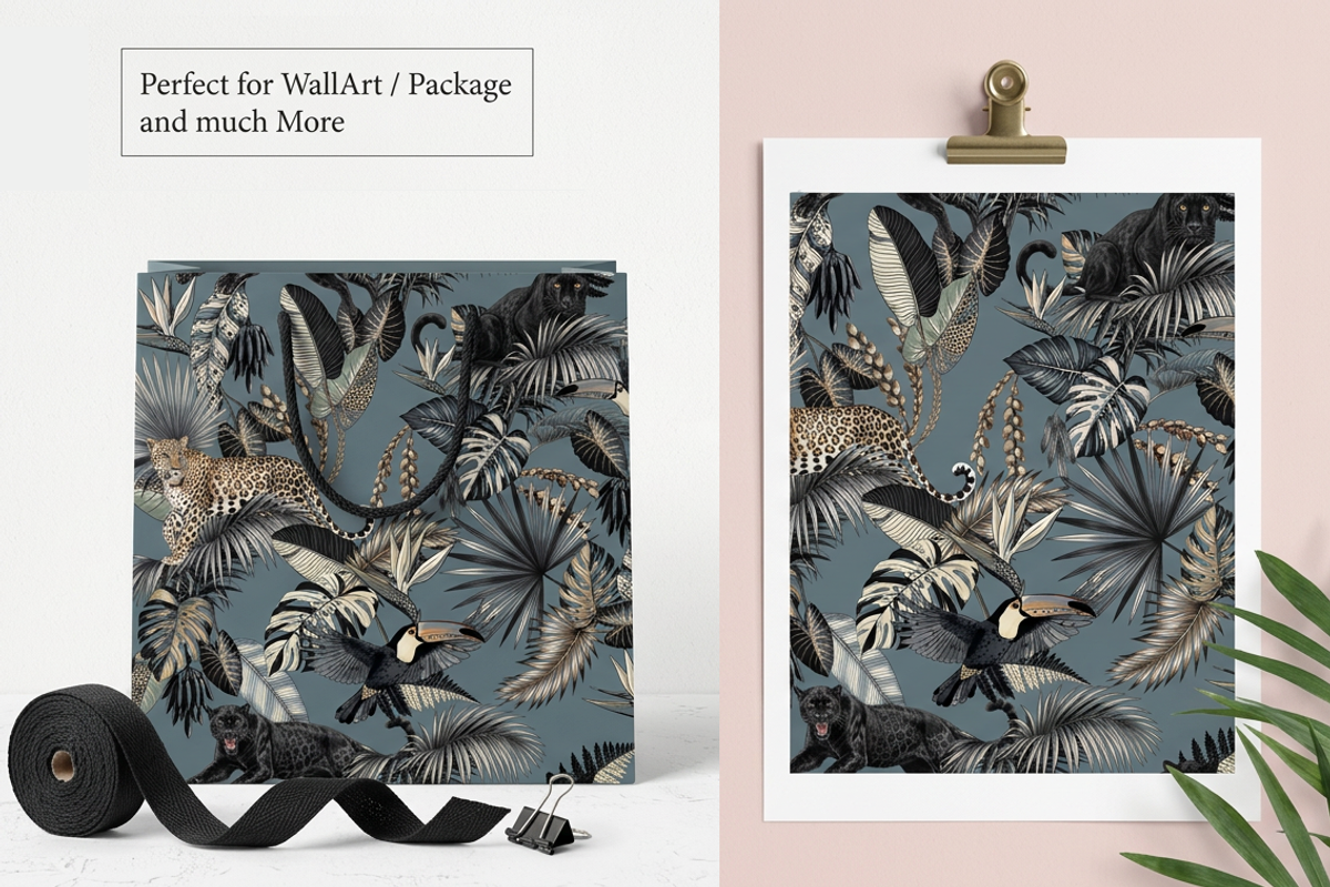 Indigo Jungle Tropical Seamles 2026, a Pattern Graphic by Luiz da Rolt Grathwohl (Photo 19 of 24)