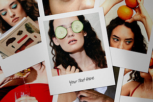 Scattered Polaroid Cards Mockup, a Pens & Pencil Mockup by Design Squad