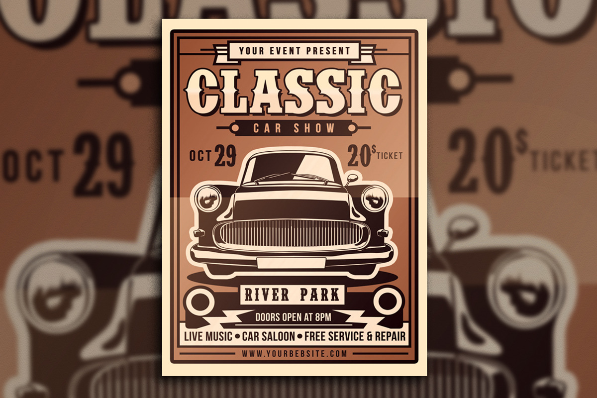 Classic Car Show Flyer, a Flyer Template by Muhamad Iqbal hidayat (Photo 3 of 4)