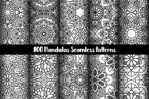 100 Mandalas Seamless Patterns