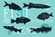 Hand-drawn fish vectors, a Food Illustration by Guerillacraft (Thumbnail 4 of 5)