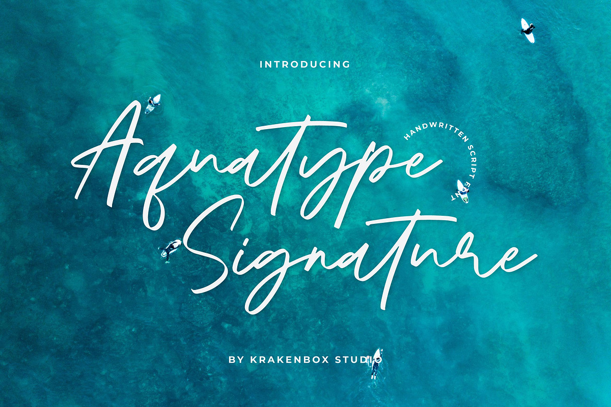 Aquatype Signature - Script Font, a Script Font by Krakenbox Studio (Photo 1 of 14)