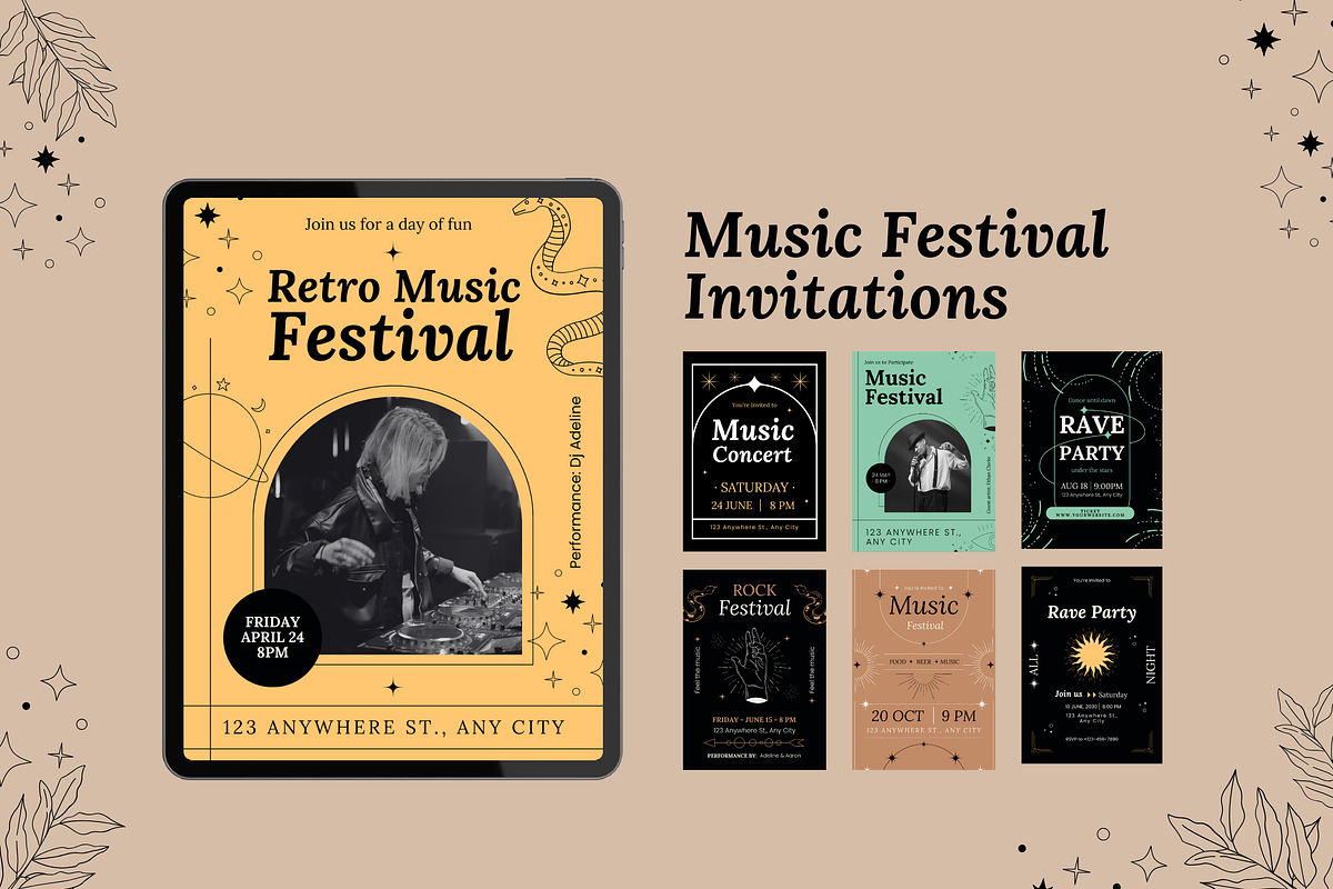 30 Mysticism Invitation Templates, a Templates & Theme by TemplateCastleStore (Photo 8 of 10)
