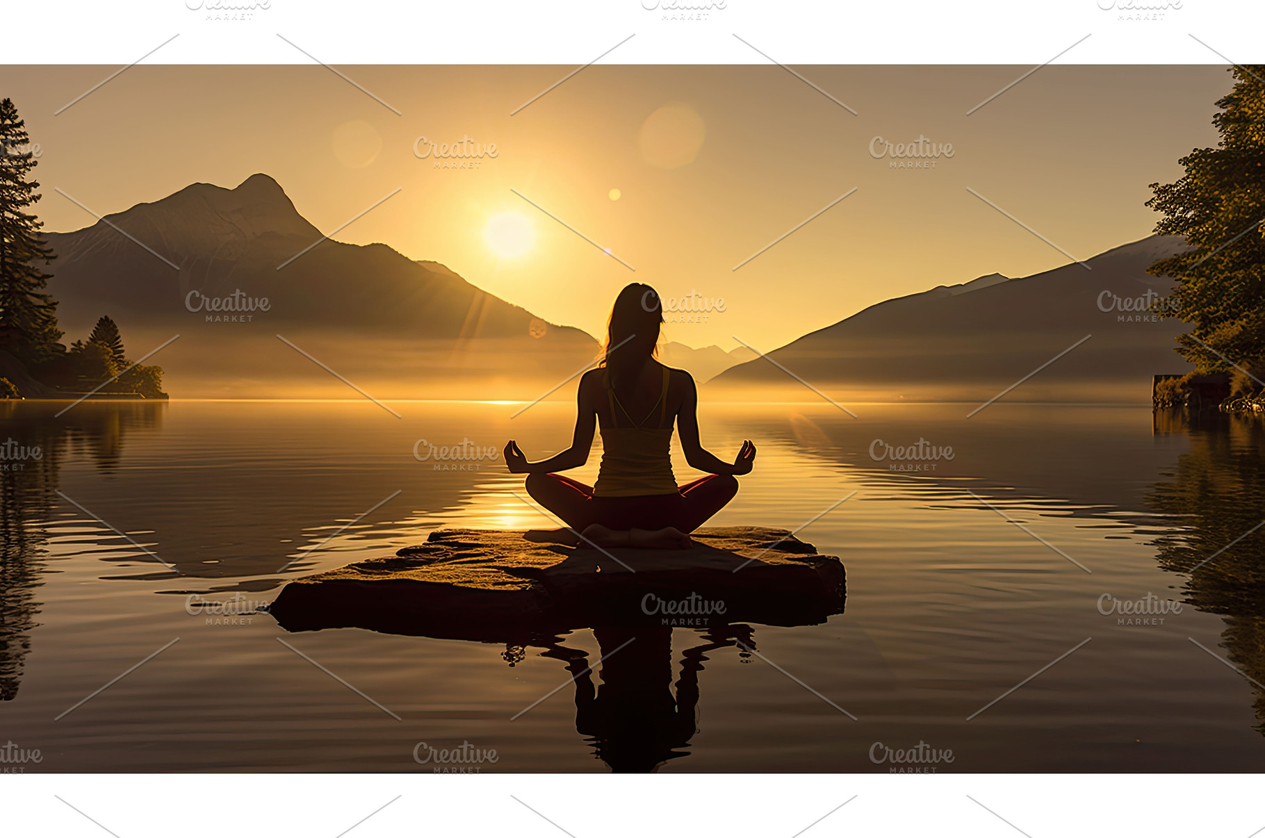 meditation lake yoga ai generated, a Nature Photo by pikepicture