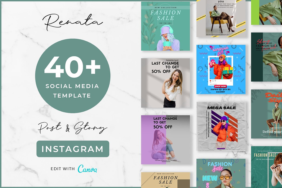 Instagram Canva Template, a Social Media Template by kreatifreya