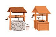 Old water wells with buckets set, an Object Illustration by Good Studio (Thumbnail 4 of 6)