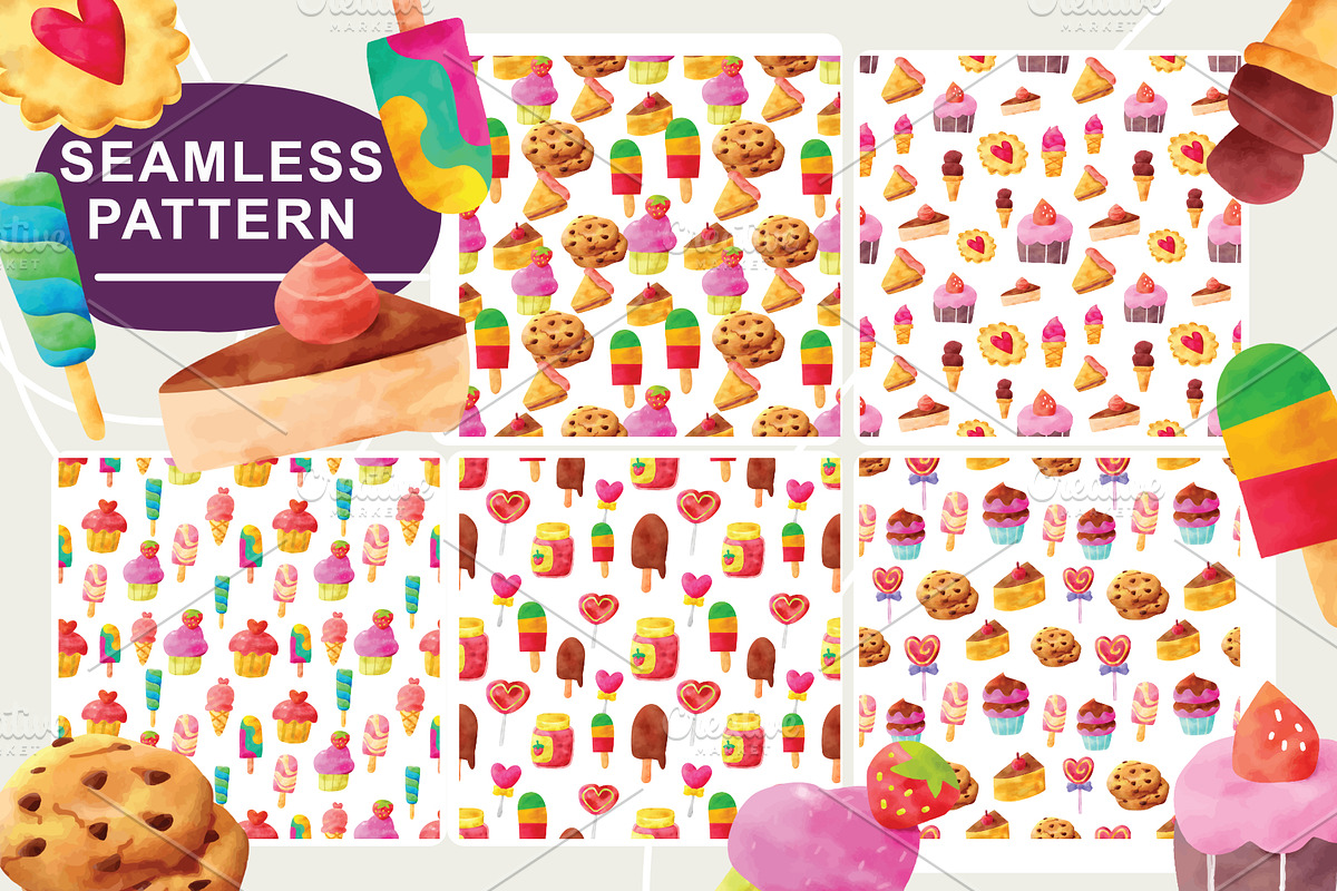 Sweet Foods Watercolor Collection, a Food Illustration by VitaminRGB (Photo 2 of 3)