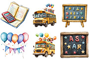 Back to School Clipart, an Illustration by Watercolor design (Thumbnail 3 of 4)