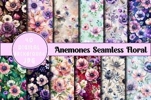 Anemones Seamless Floral Pattern, a Pattern Graphic by Wow Magic