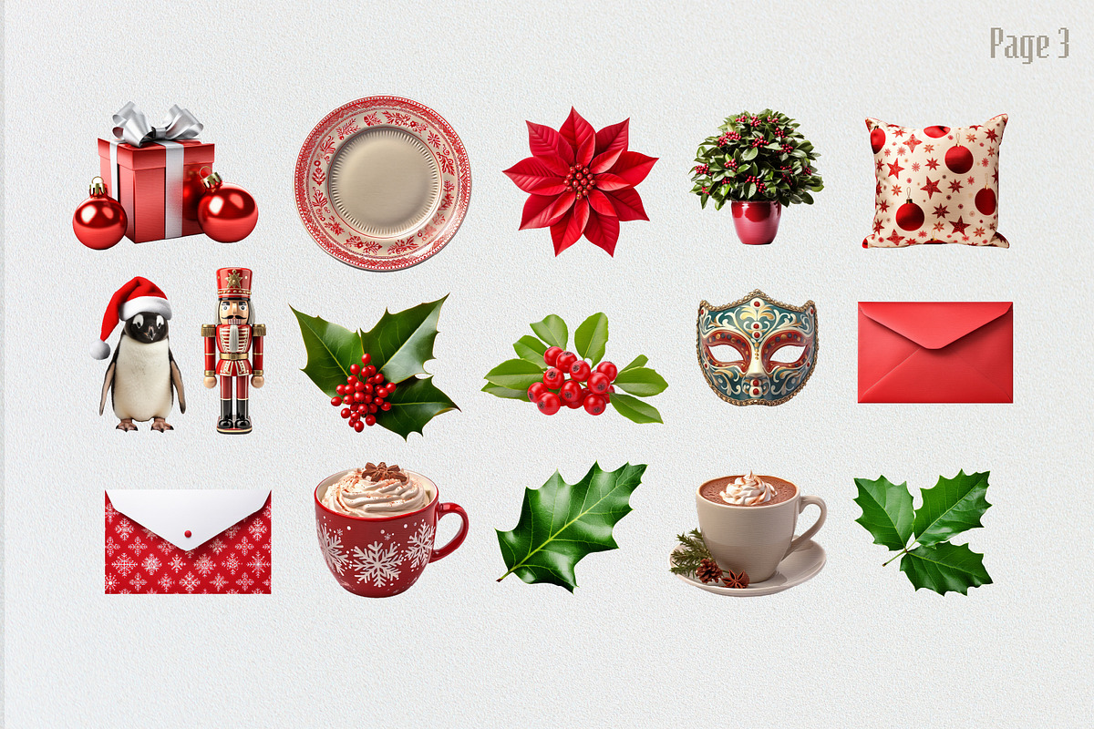 75 Christmas collage elements, an Object Graphic by Debar's Shop (Photo 4 of 8)