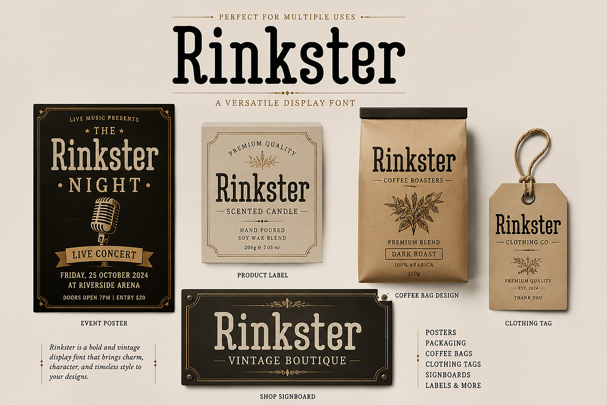 Rinkster - Vintage Serif Font, a Serif Font by Wow Magic (Photo 2 of 4)