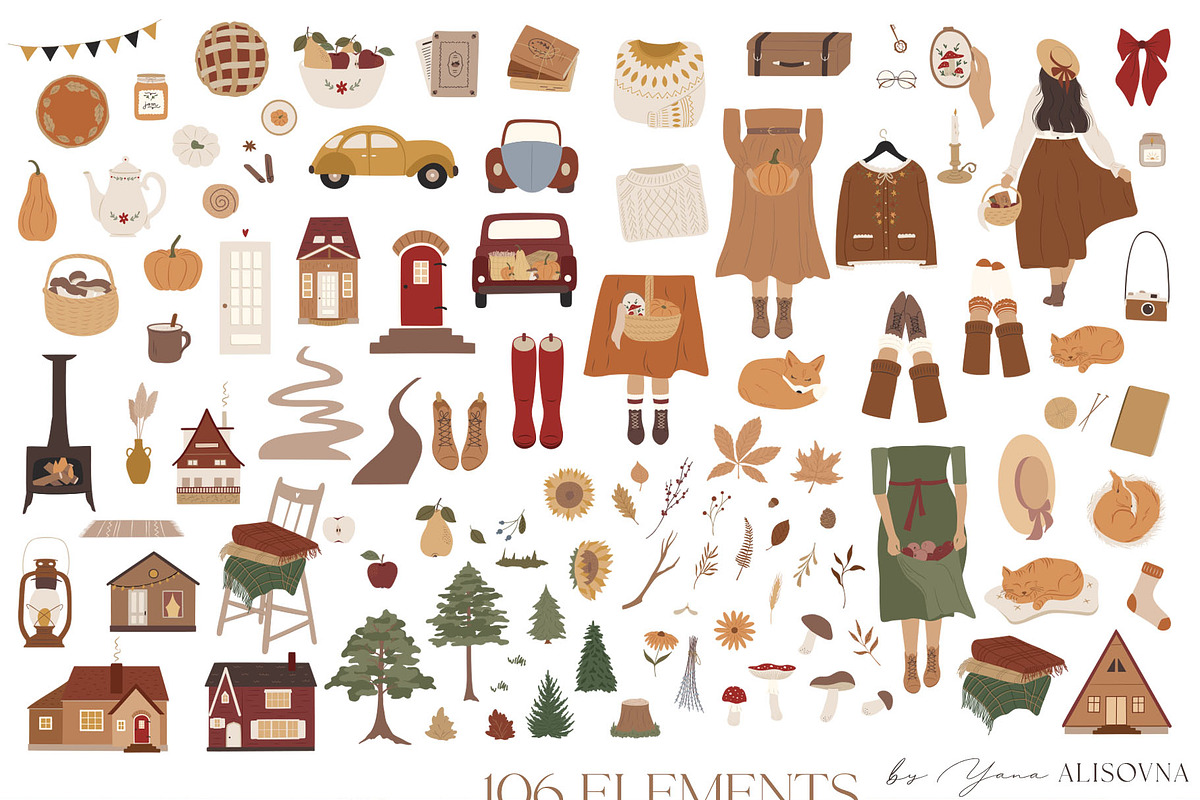 Vintage Autumn collection, a Seasonal Illustration by Alisovna (Photo 10 of 12)